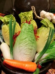 Fresh Chinese cabbage with vibrant green leaves